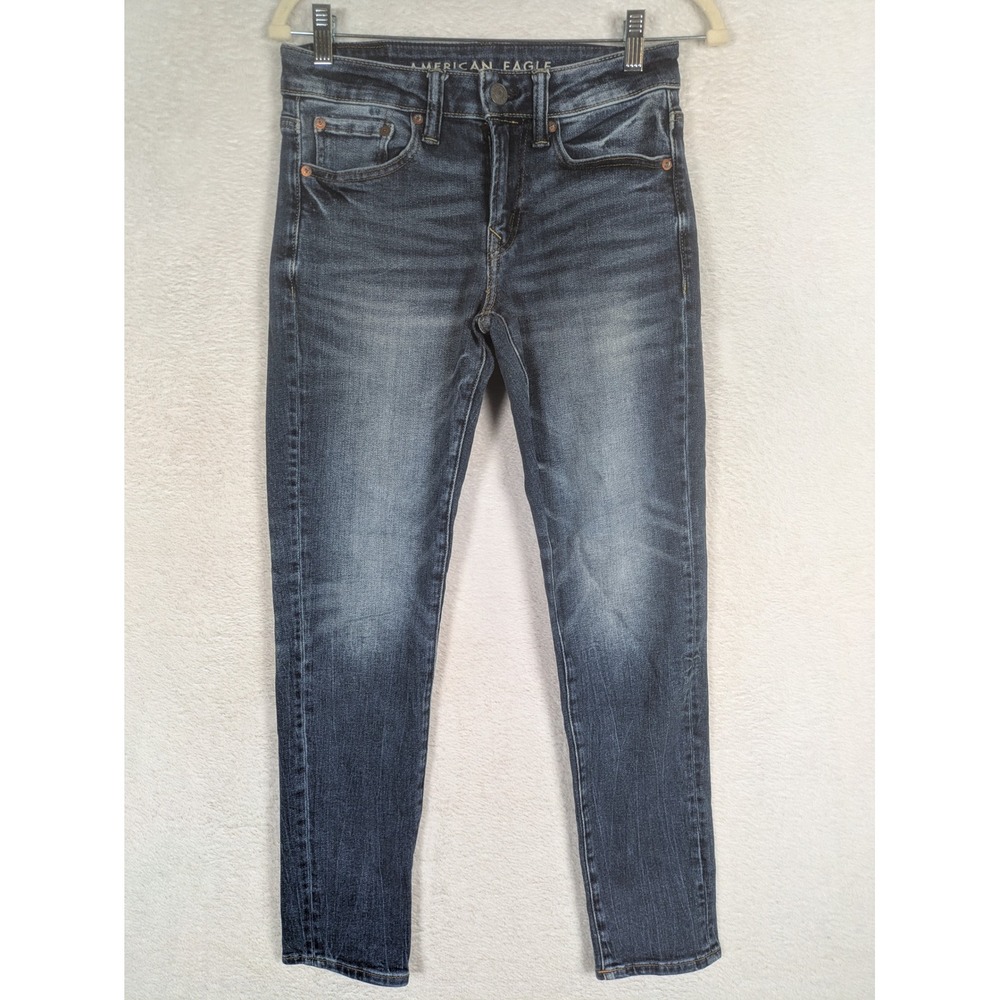 American Eagle Skinny Jeans Women's 28x30 Dark Wash Faded Next Level Flex